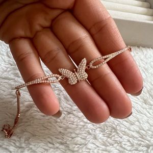 Butterfly Bracelet 925 Real Silver Charm Bracelet Jewelry Gift For Women